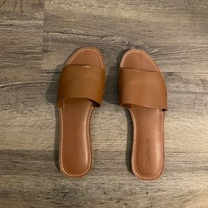 Madewell Boardwalk Sandals in English Saddle 6.5